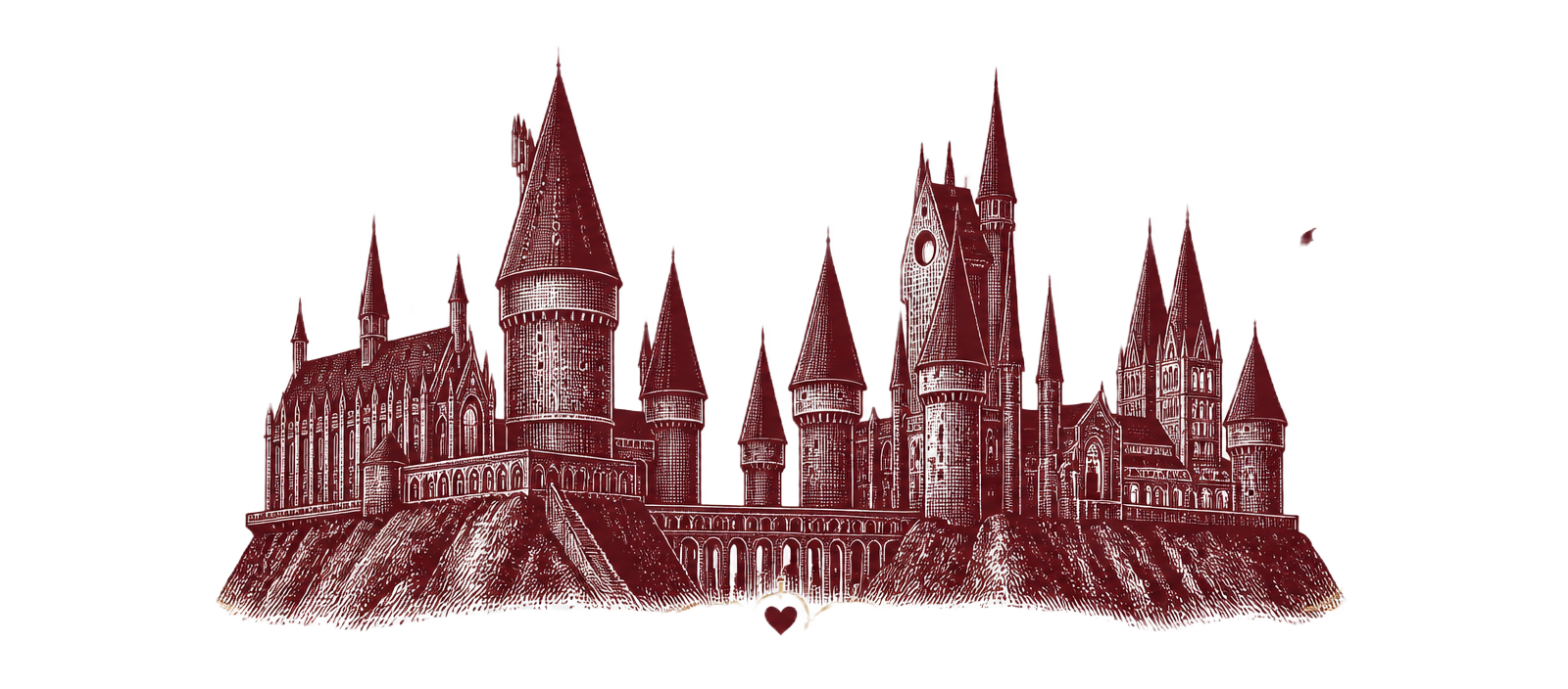 A magical castle silhouette